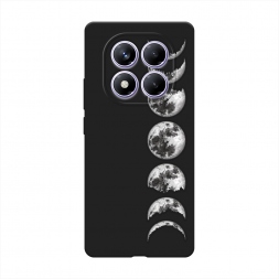 Матовый силиконовый чехол Фазы луны на Xiaomi Redmi Note 14 Pro 4G