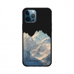 Матовый силиконовый чехол Горы арт 2 на iPhone 12 Pro