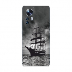 Силиконовый чехол Корабль в пасмурном море на Xiaomi 12 Pro