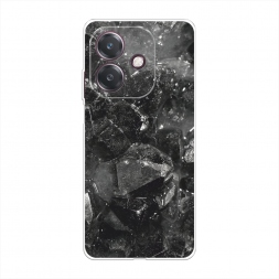 Силиконовый чехол Чёрный кристалл текстура на Oppo A3