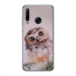 Силиконовый чехол Сова на розовом на Honor 10i