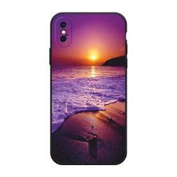 Матовый силиконовый чехол Закат на пляже на iPhone XS (10S)