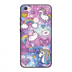 Матовый силиконовый чехол Rainbow doodles на Xiaomi Redmi Note 5A