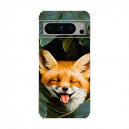 Силиконовый чехол Смешная лиса на Google Pixel 8 Pro