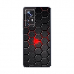 Силиконовый чехол Соты красные на Xiaomi 12
