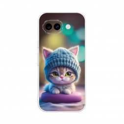 Силиконовый чехол Котик в голубой шапочке на Google Pixel 10A