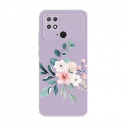 Силиконовый чехол Нежный букет на фиолетовом на Xiaomi Poco C40