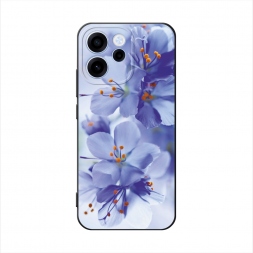Матовый силиконовый чехол Фиолетовые цветки на Oppo Reno 15F