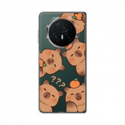 Силиконовый чехол Мультяшные капибары 2 на Honor Magic V3