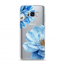Силиконовый чехол Голубые клематисы на Samsung Galaxy S8