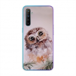 Силиконовый чехол Сова на розовом на Realme XT