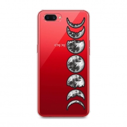 Силиконовый чехол Фазы луны на Oppo A3s