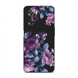 Матовый силиконовый чехол Purple Blossoms на Oppo A57 4G