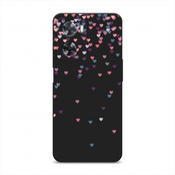 Матовый силиконовый чехол Посыпка сердечки на Oppo A57 4G