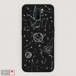 Матовый силиконовый чехол Планеты в космосе на Oppo A5 (2020)