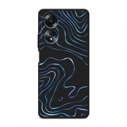 Матовый силиконовый чехол Blue lines на Oppo A58 4G