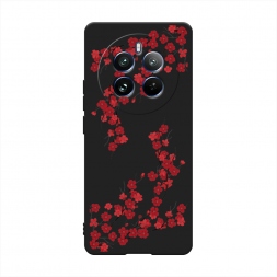 Матовый силиконовый чехол Красная сакура на Realme 12 Pro Plus
