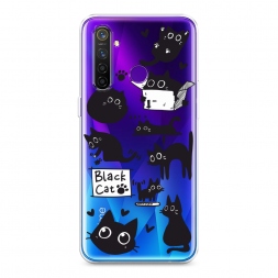 ����������� ����� Black cat doodles �� Realme 5 Pro