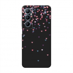 Матовый силиконовый чехол Посыпка сердечки на Realme C65