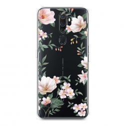 Силиконовый чехол Beautiful white flowers на Oppo A9 (2020)