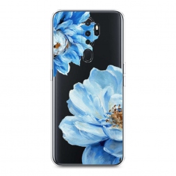Силиконовый чехол Голубые клематисы на Oppo A9 (2020)