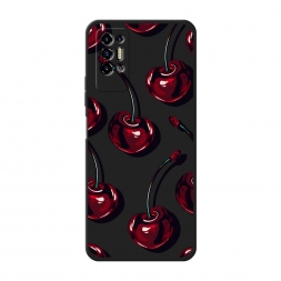 Матовый силиконовый чехол Сочные черешни 4 на Tecno Pova 2