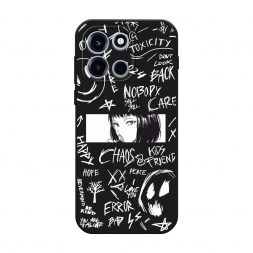 Матовый силиконовый чехол Manga graffiti white на OnePlus Nord 6