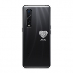 Силиконовый чехол Отпечаток сердца белый на Oppo Find X2 Pro