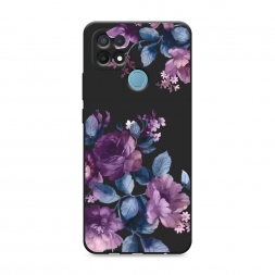 Матовый силиконовый чехол Purple Blossoms на Oppo A15s