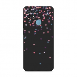 Матовый силиконовый чехол Посыпка сердечки на Oppo A15s