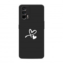 Матовый силиконовый чехол Сердечко минимализм на Realme Q3 Pro