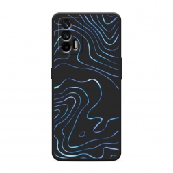 Матовый силиконовый чехол Blue lines на Realme Q3 Pro