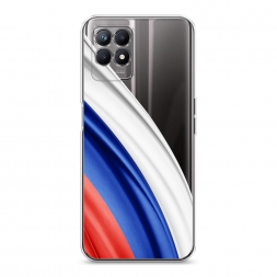 Силиконовый чехол Флаг России уголок на Realme 8i