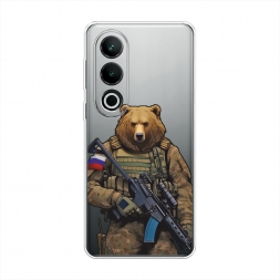 Силиконовый чехол Медведь с автоматом на Oneplus Nord CE4