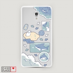 Силиконовый чехол Крольчонок и акула на Alcatel Pixi 4 (5) 5045D