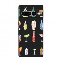 Матовый силиконовый чехол Летние напитки на Google Pixel 7 Pro