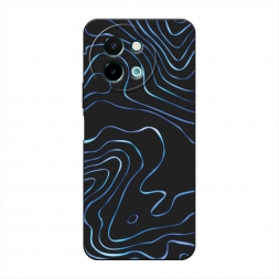 Матовый силиконовый чехол Blue lines на Vivo Y38 5g