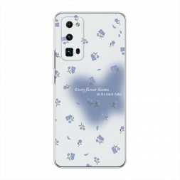 Силиконовый чехол Blooms in time blue на Honor 30 Pro Plus
