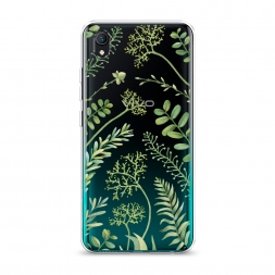 Силиконовый чехол Green Leaves на Vivo Y1s