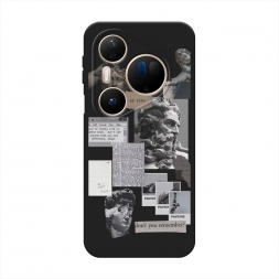 Матовый силиконовый чехол Коллаж греческие скульптуры на Huawei Pura 80 Ultra