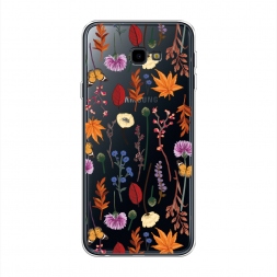 Силиконовый чехол Orange Purple flowers на Samsung Galaxy J4 Plus (Core)