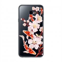 Силиконовый чехол Карпы и сакура на Samsung Galaxy J4 Plus (Core)