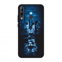 Матовый силиконовый чехол В душе я тигр на Huawei P40 lite E