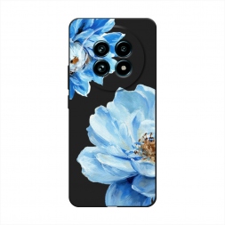 Матовый силиконовый чехол Голубые клематисы на Realme 13 Pro