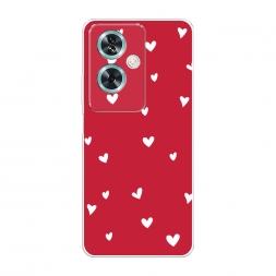 Силиконовый чехол Сердечки на красном на OnePlus Nord N30 SE
