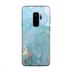 Силиконовый чехол Голубой мрамор рисунок на Samsung Galaxy S9 Plus
