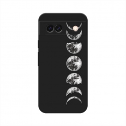 Матовый силиконовый чехол Фазы луны на Google Pixel 8A