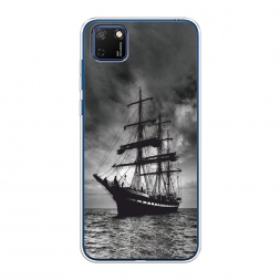 Силиконовый чехол Корабль в пасмурном море на Huawei Y5p