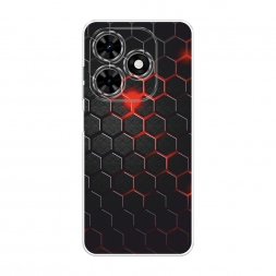 Силиконовый чехол Фон соты красные на Tecno Spark Go 2024