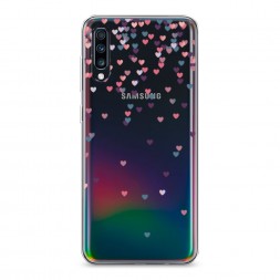 Силиконовый чехол Посыпка сердечки на Samsung Galaxy A70